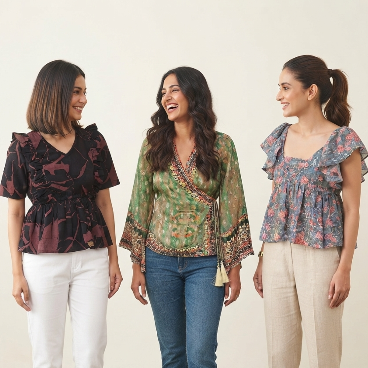 3 Women's Printed Western Top ( P3 )