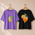 2 Pack Women’s Crop T-Shirt | Casual Oversized Graphic T-Shirts |TT-01