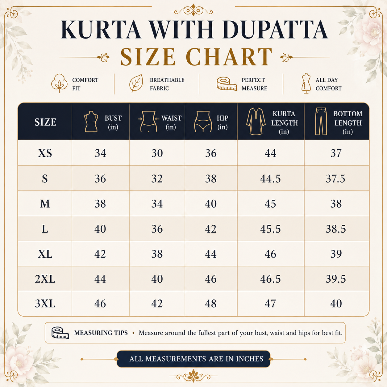 3 Cotton Combo Full Set  - Perfect For Every Occasion ( D-8 )