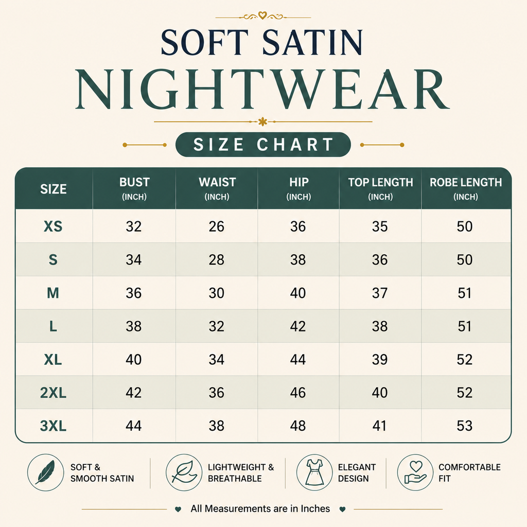 3 Soft Satin Nightwear ( N-3 )